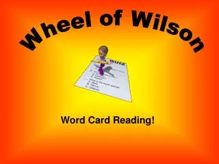 Word Card Reading!