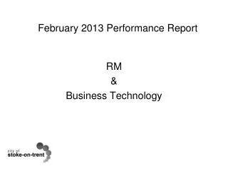 February 2013 Performance Report