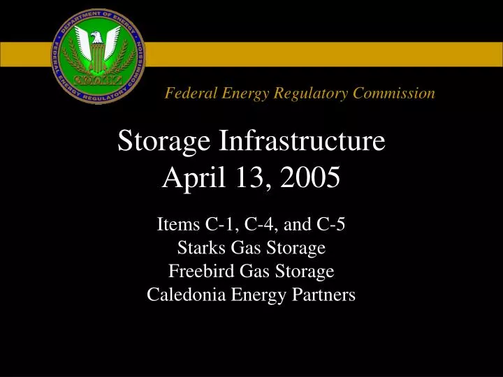 storage infrastructure april 13 2005