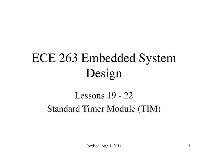 ece 263 embedded system design