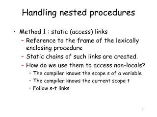 Handling nested procedures