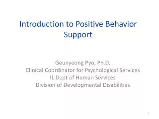 Introduction to Positive Behavior Support