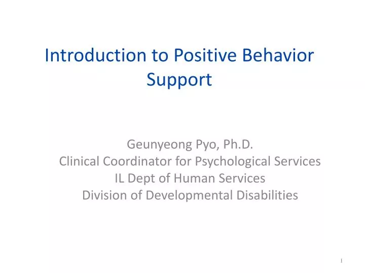 introduction to positive behavior support