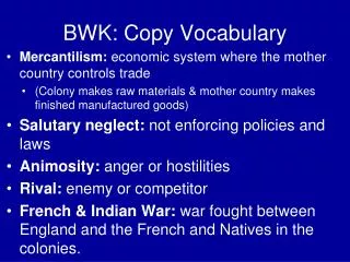 BWK: Copy Vocabulary