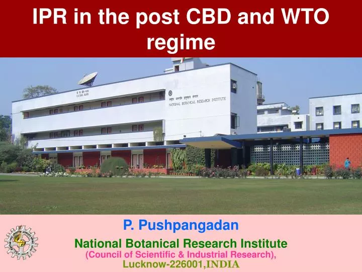 ipr in the post cbd and wto regime
