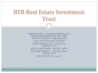 BTB Real Estate Investment Trust