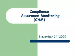Compliance Assurance Monitoring (CAM)