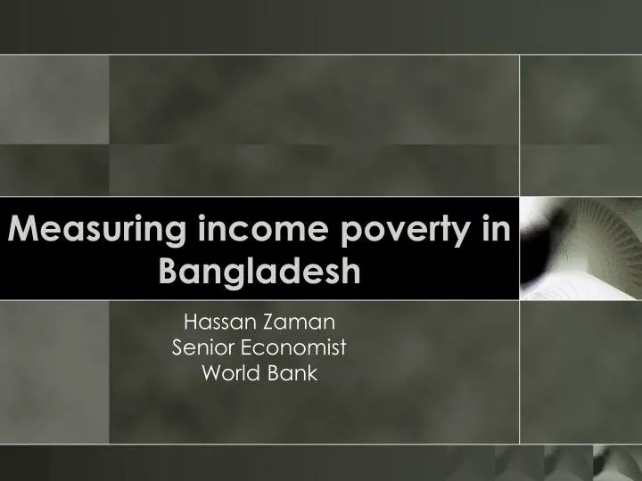 measuring income poverty in bangladesh