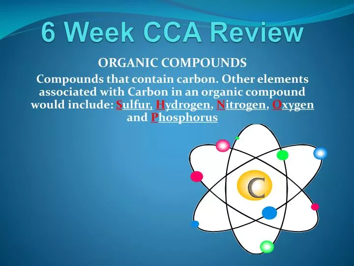 6 week cca review