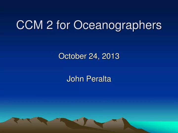 ccm 2 for oceanographers