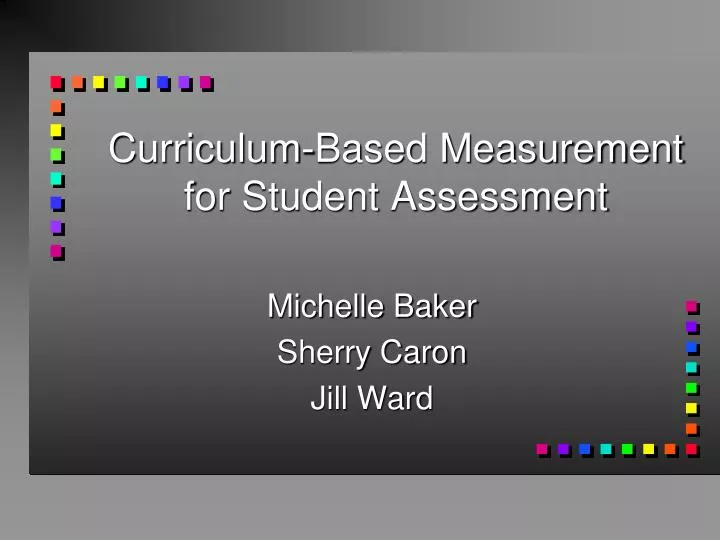 curriculum based measurement for student assessment