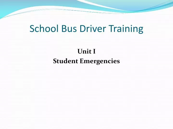 school bus driver training