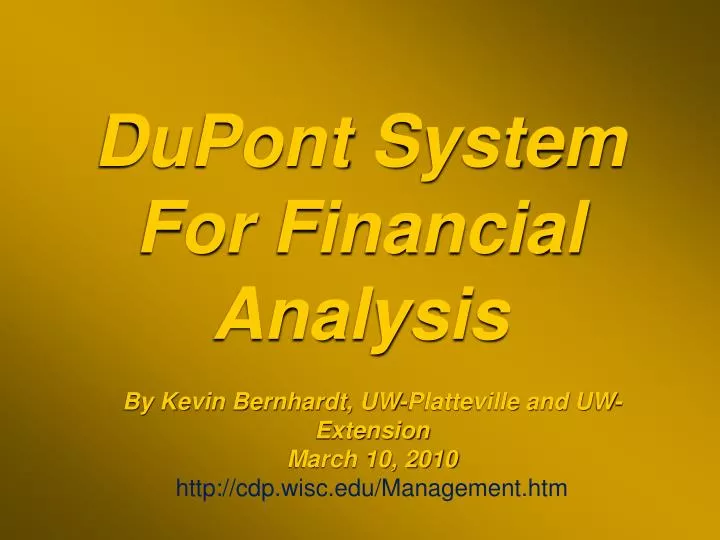 dupont system for financial analysis