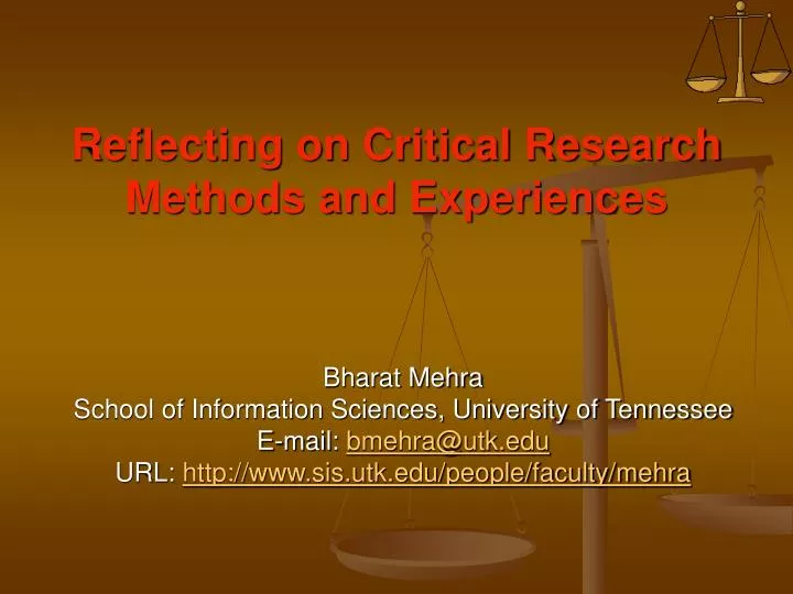 reflecting on critical research methods and experiences