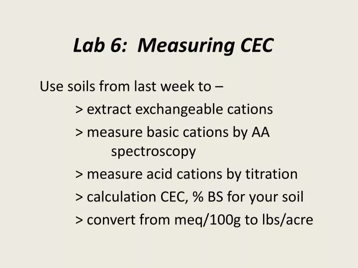 lab 6 measuring cec