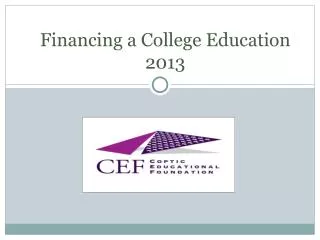 Financing a College Education 2013