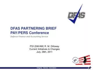 DFAS PARTNERING BRIEF PAY/PERS Conference