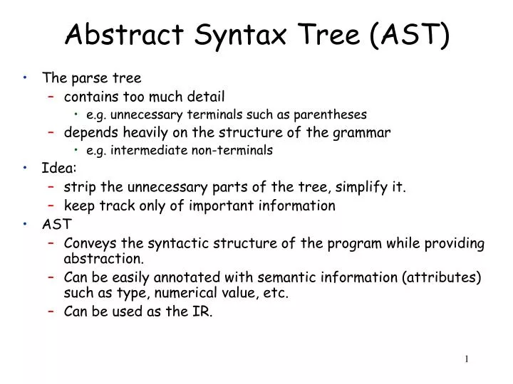 abstract syntax tree ast