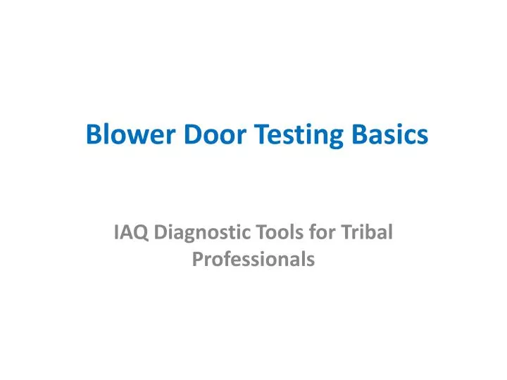 blower door testing basics