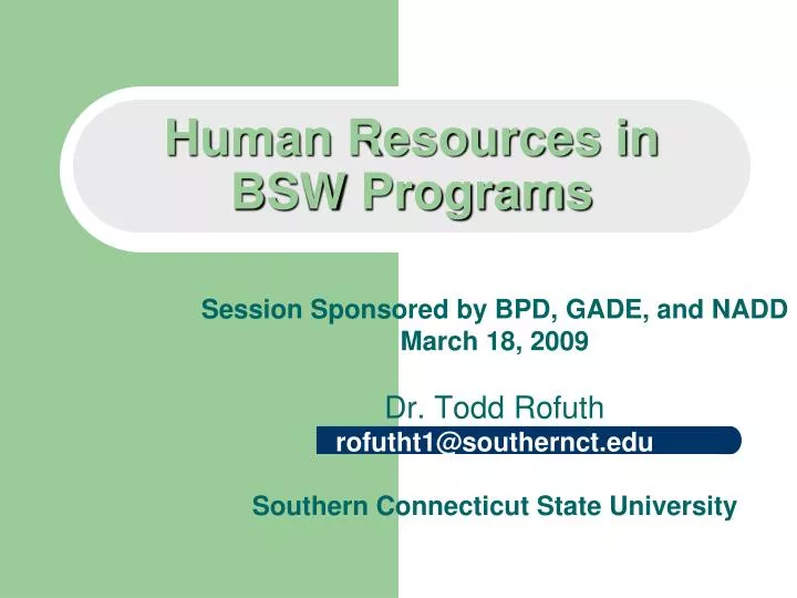 human resources in bsw programs
