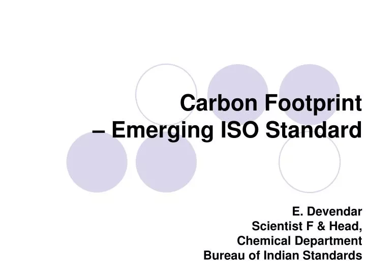 carbon footprint emerging iso standard