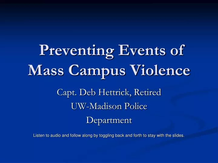 preventing events of mass campus violence