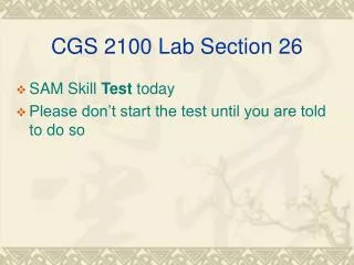 CGS 2100 Lab Section 26