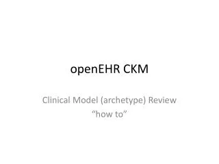 openEHR CKM