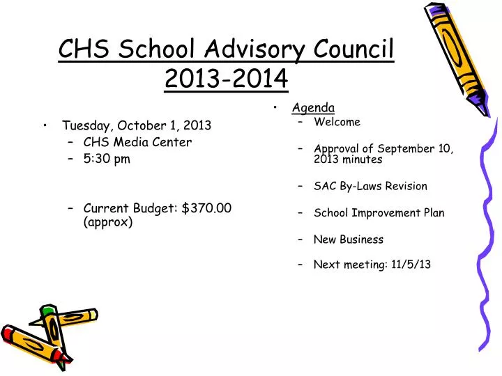 chs school advisory council 2013 2014