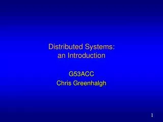 Distributed Systems: an Introduction
