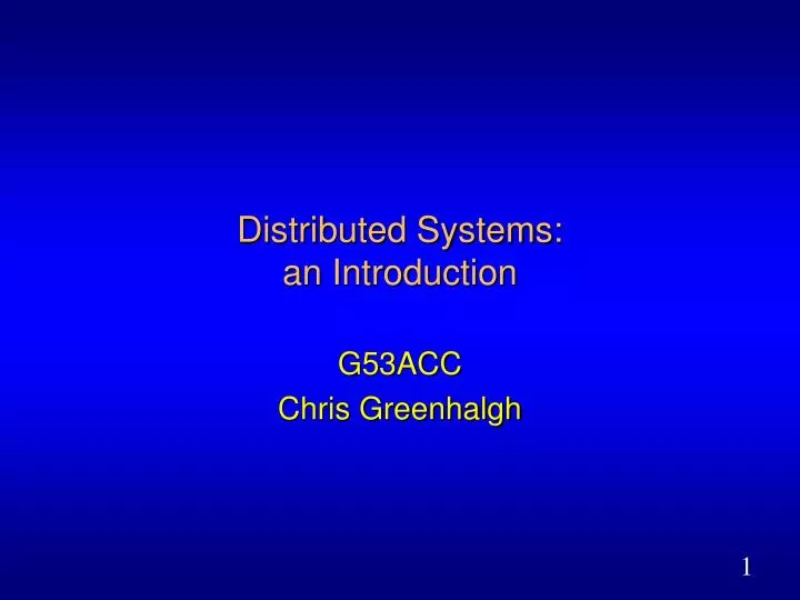distributed systems an introduction