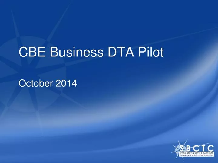 cbe business dta pilot