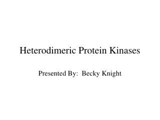 Heterodimeric Protein Kinases