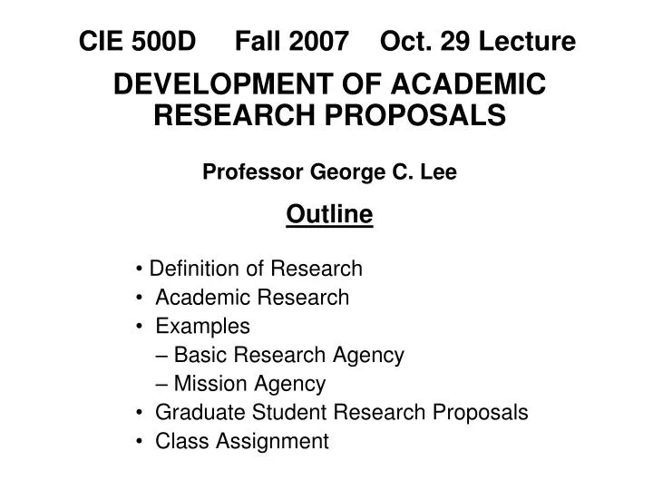 cie 500d fall 2007 oct 29 lecture