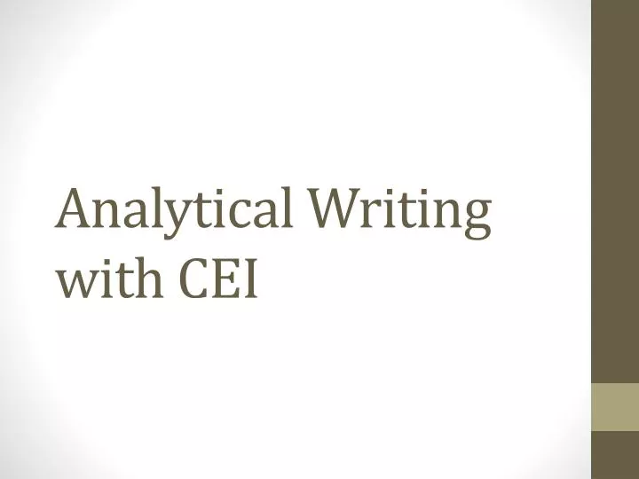 analytical writing with cei