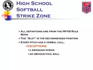 High School Softball Strike Zone