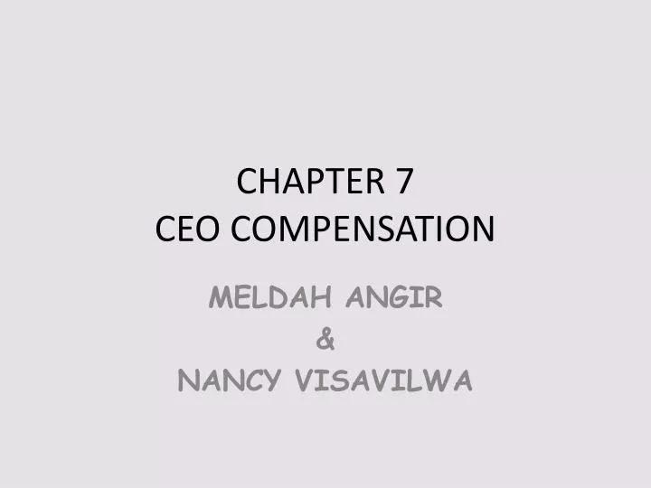 chapter 7 ceo compensation
