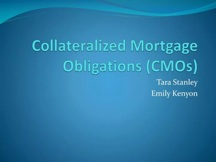 collateralized mortgage obligations cmos