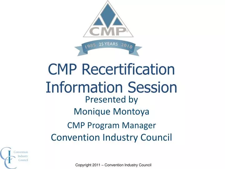 presented by monique montoya cmp program manager convention industry council