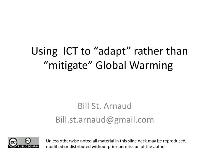 using ict to adapt rather than mitigate global warming