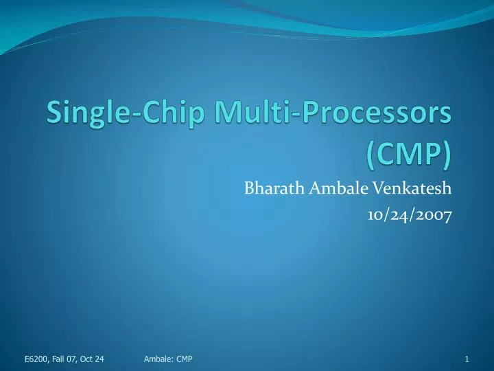 single chip multi processors cmp
