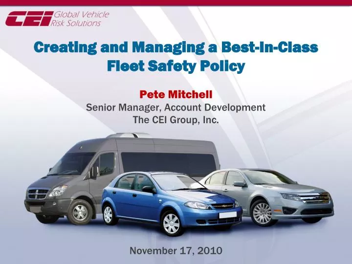creating and managing a best in class fleet safety policy