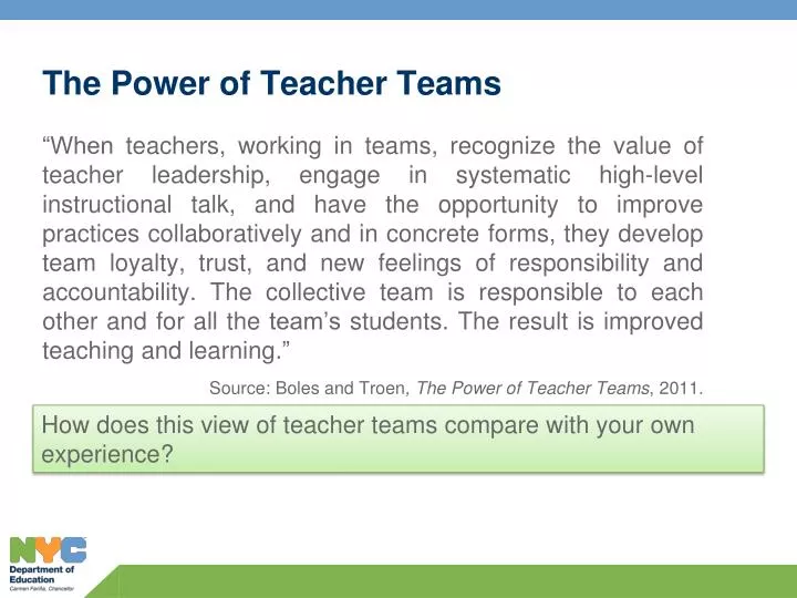 the power of teacher teams