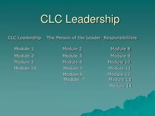 CLC Leadership