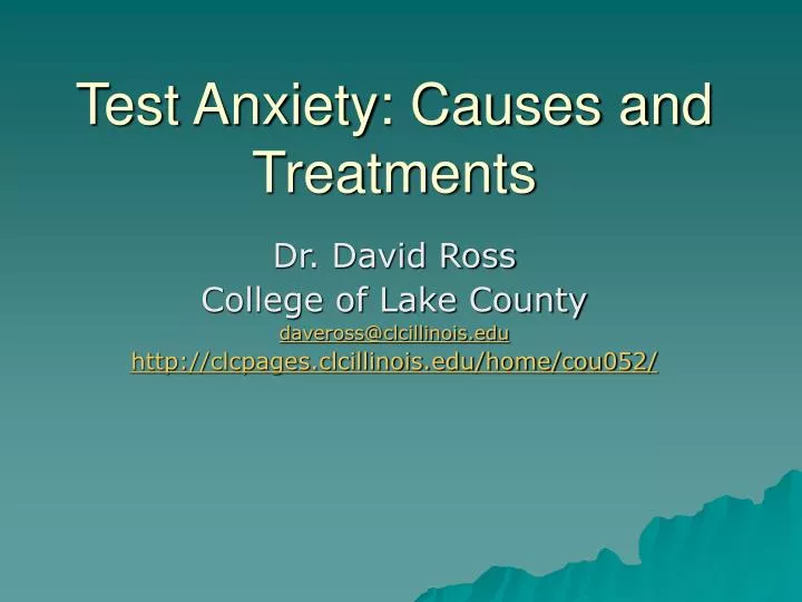 test anxiety causes and treatments