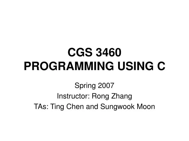cgs 3460 programming using c