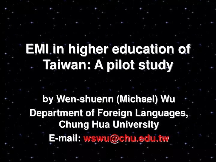 emi in higher education of taiwan a pilot study