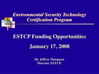 Environmental Security Technology Certification Program