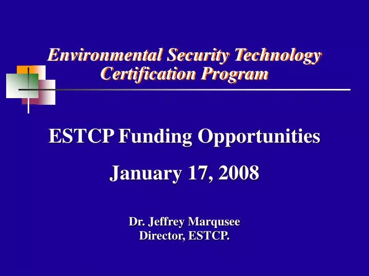 environmental security technology certification program