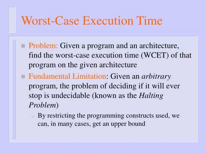 worst case execution time